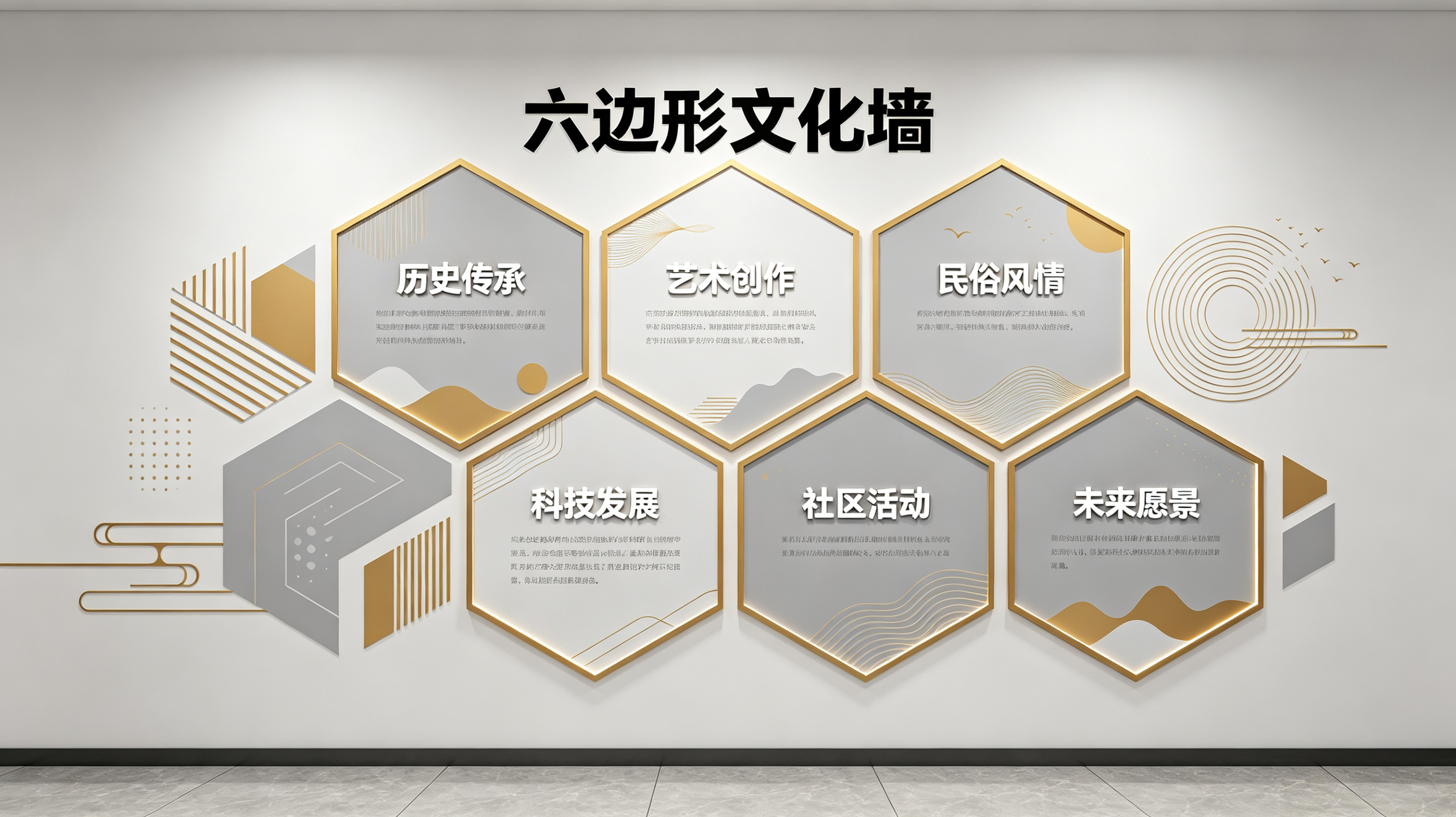 获嘉企业文化墙 | 六边形信息美学